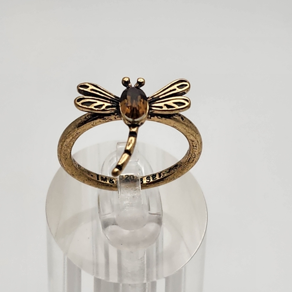 Brass Tone Dragonfly Ring (7) - Picture 2 of 8